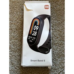 XIAOMI Smart Band 8 fitness tracker, black and pink bands, open box